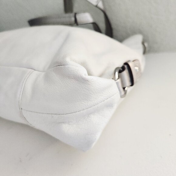 Coach Ashley White & Silver Carryall Shoulder Bag Handbag - Picture 11 of 16